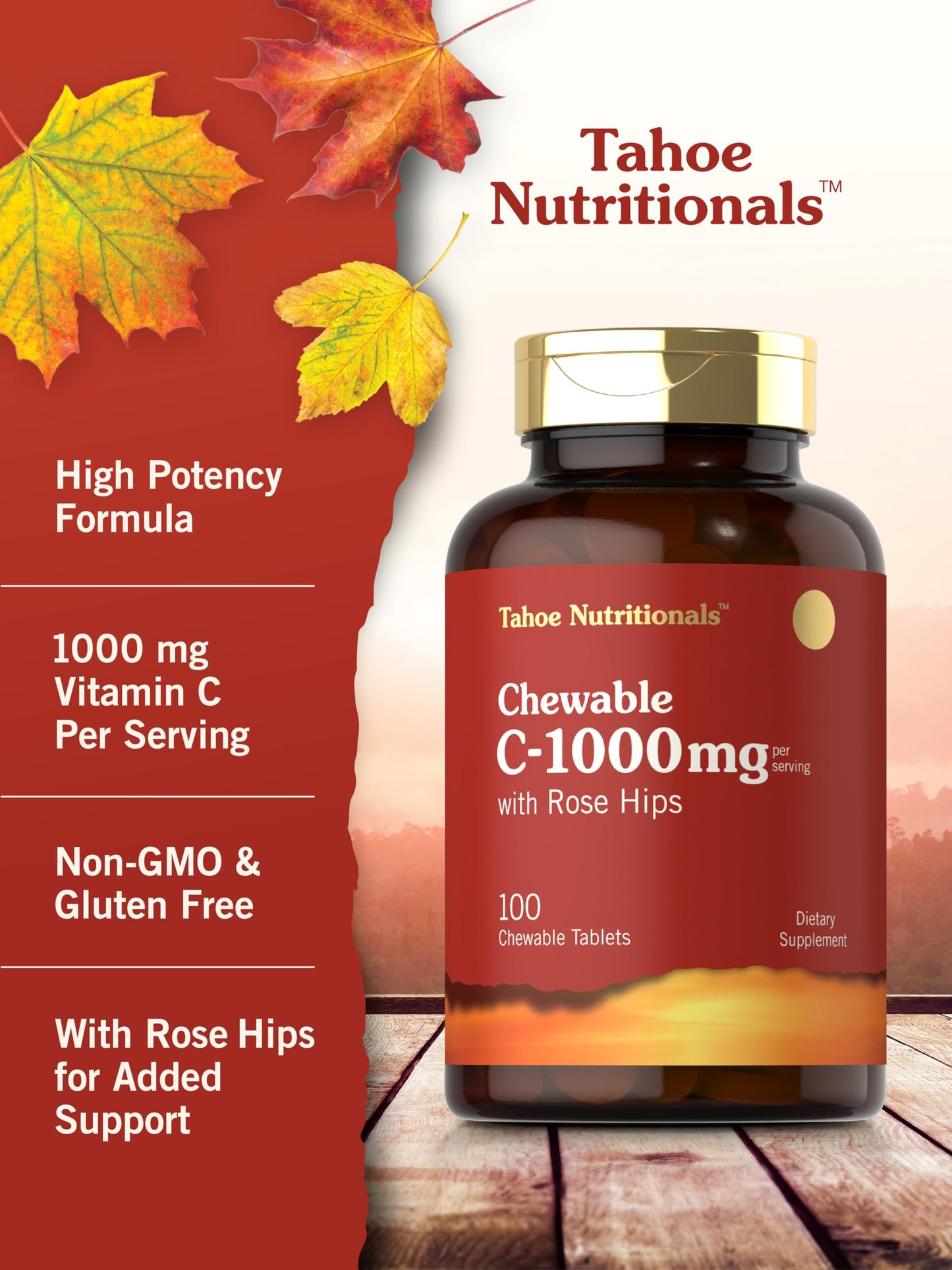 Carlyle Vitamin C 1000mg Chewable Tablets, 100 Count