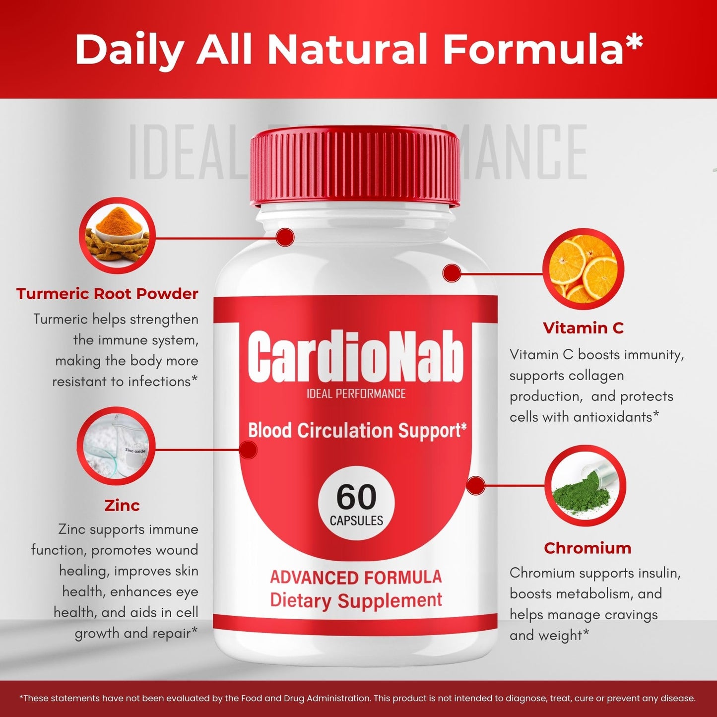 IDEAL PERFORMANCE CardioNab Blood Support Capsules 120 Count