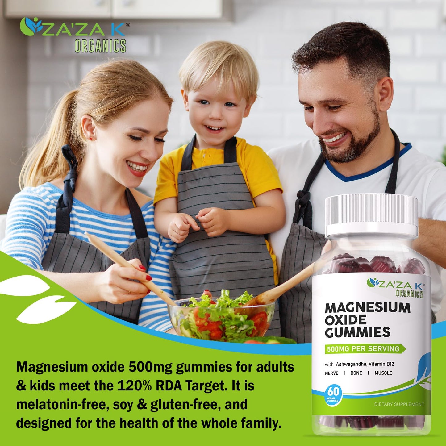 ZA'ZA K ORGANICS Magnesium Oxide Gummies 60 Gummies
