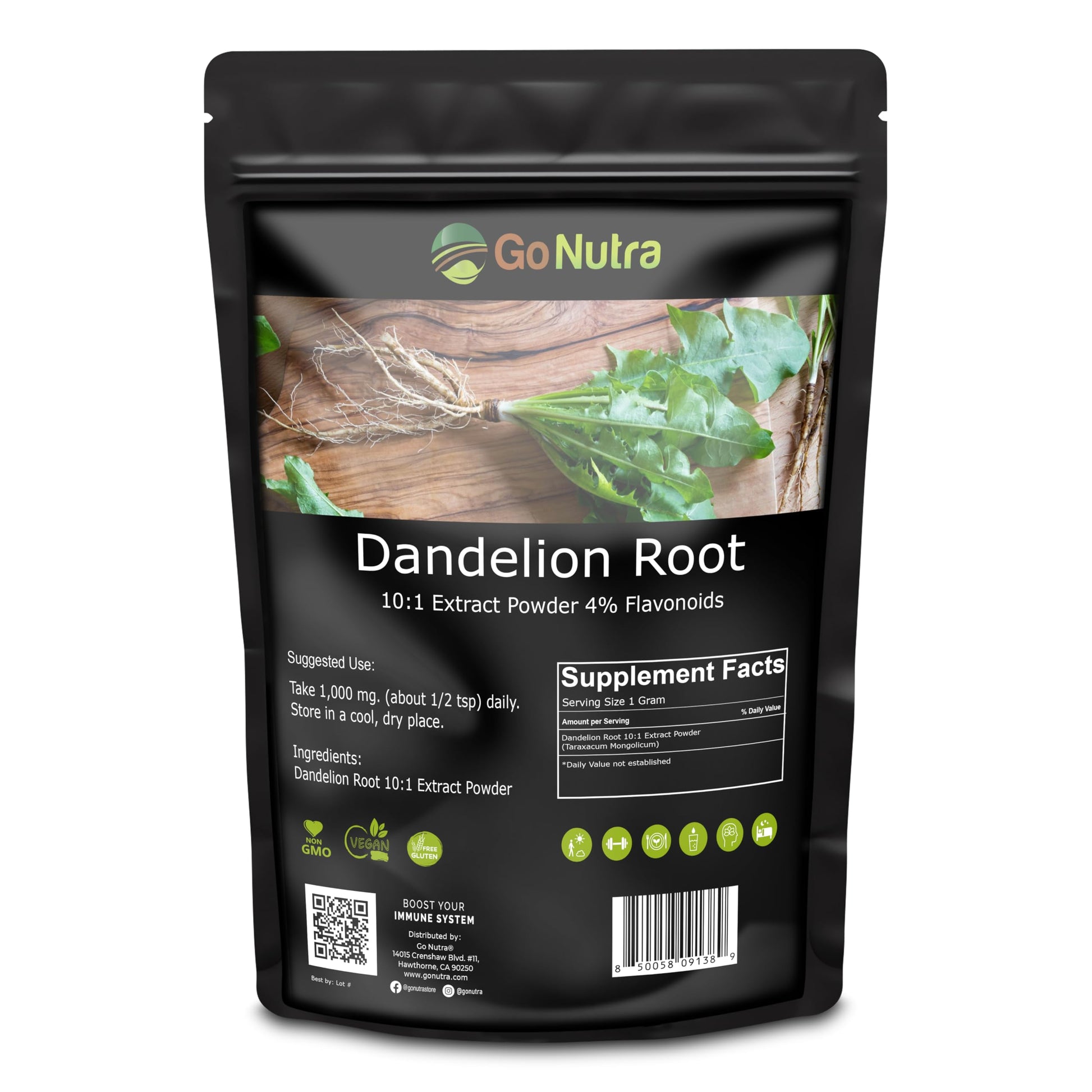 Go Nutra Dandelion Root Powder for Tea, Coffee & Beverages, 8 oz
