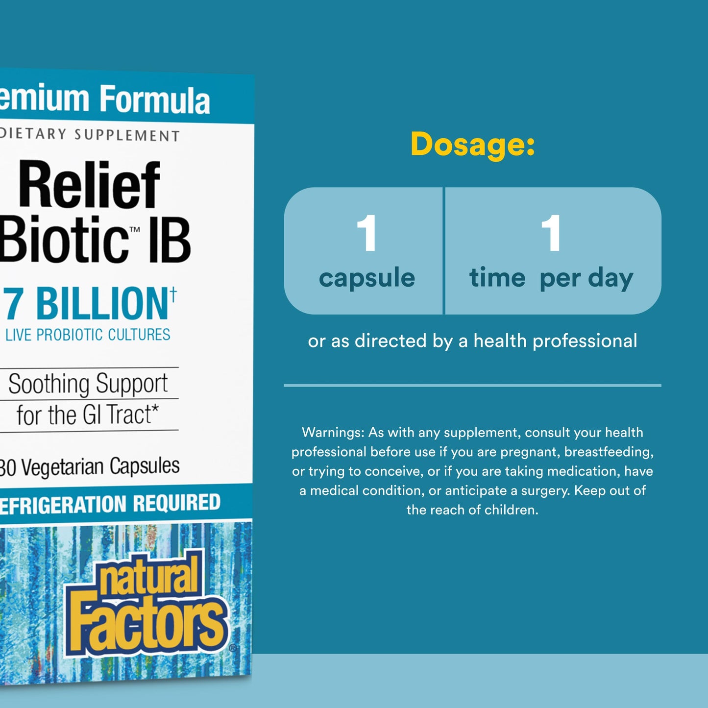 Natural Factors IBS Relief Biotic Probiotic 30 Capsules