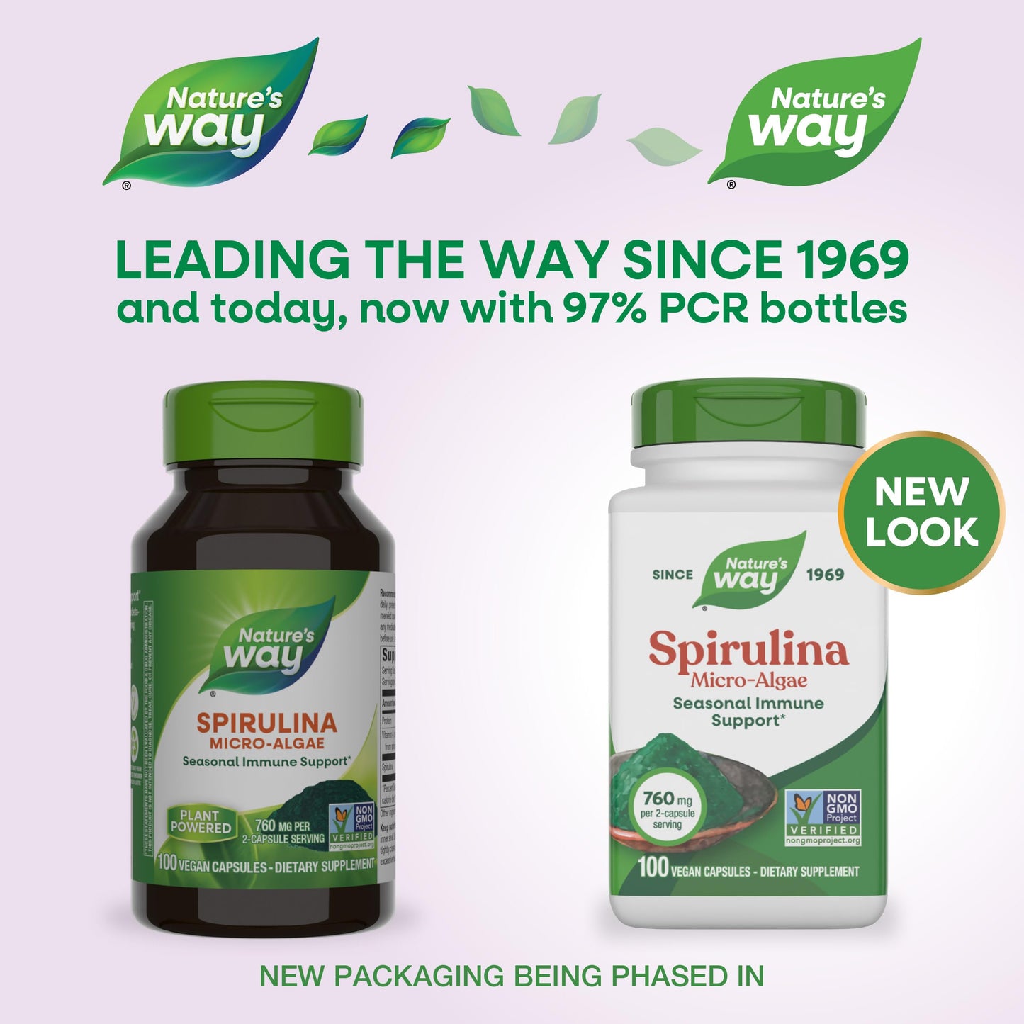 Nature's Way Spirulina Micro-Algae, Seasonal Immune Support Capsule, 100 Capsules