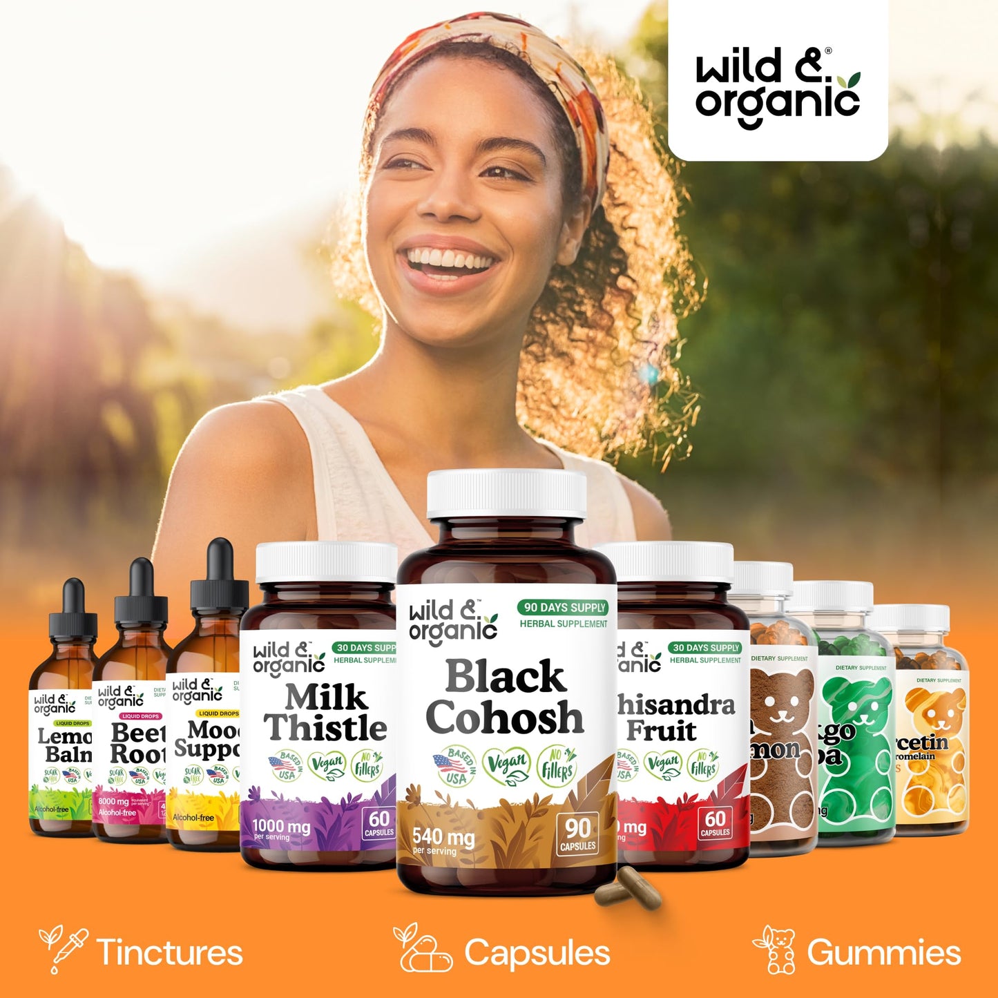Wild & Organic Black Cohosh 540 mg Capsules, 90 Count