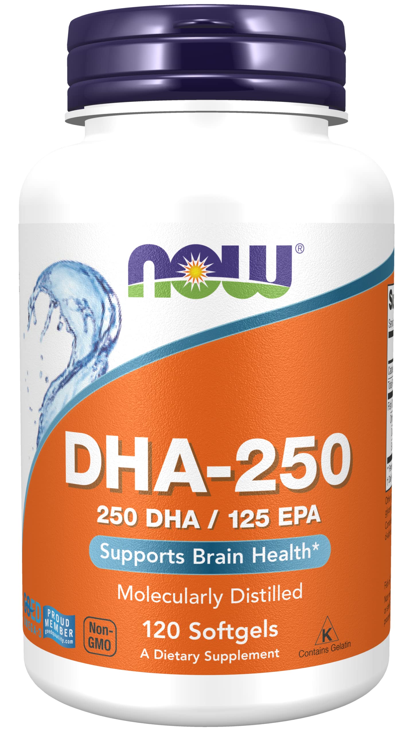 NOW Foods DHA-250 Softgels, 240 Softgels