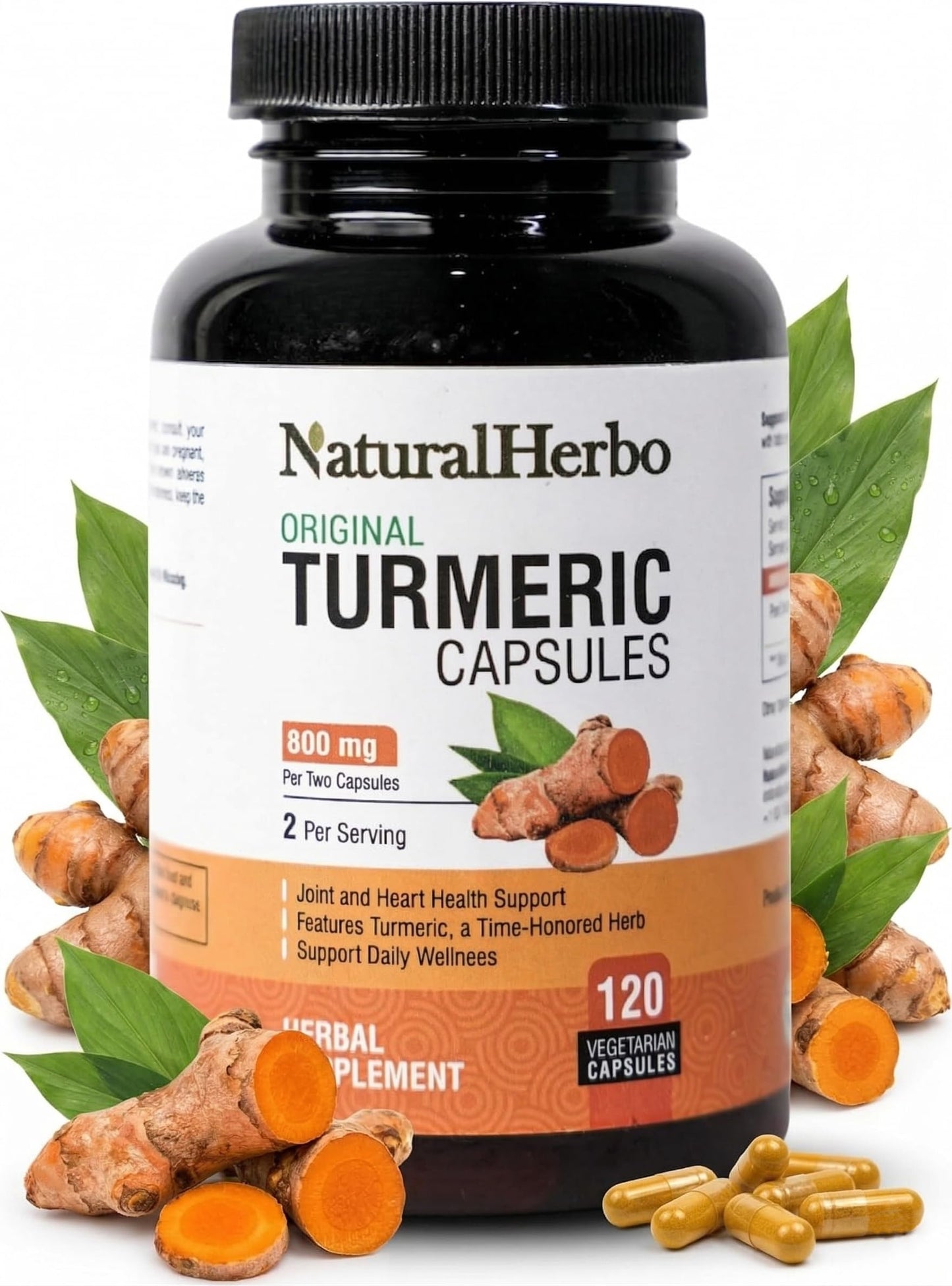 NaturalHerbo Turmeric Capsules 800mg, 120 Capsules