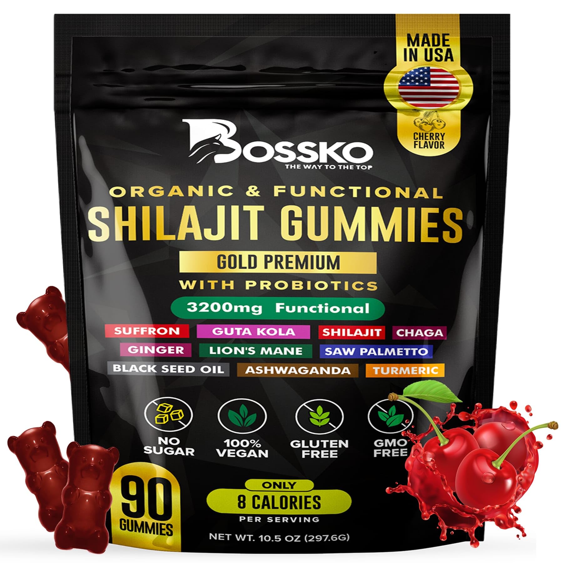 BOSSKO THE WAY TO THE TOP Shilajit Gummies 90 Count