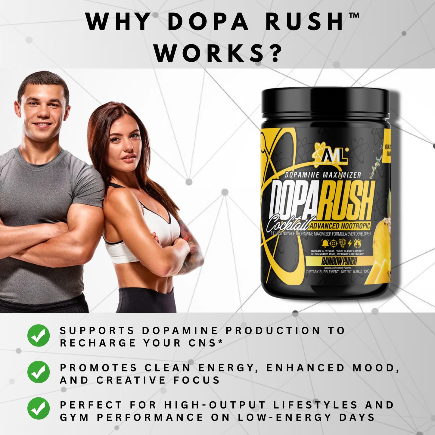 AML Advanced Molecular Labs Dopa Rush Powder 5.29 oz