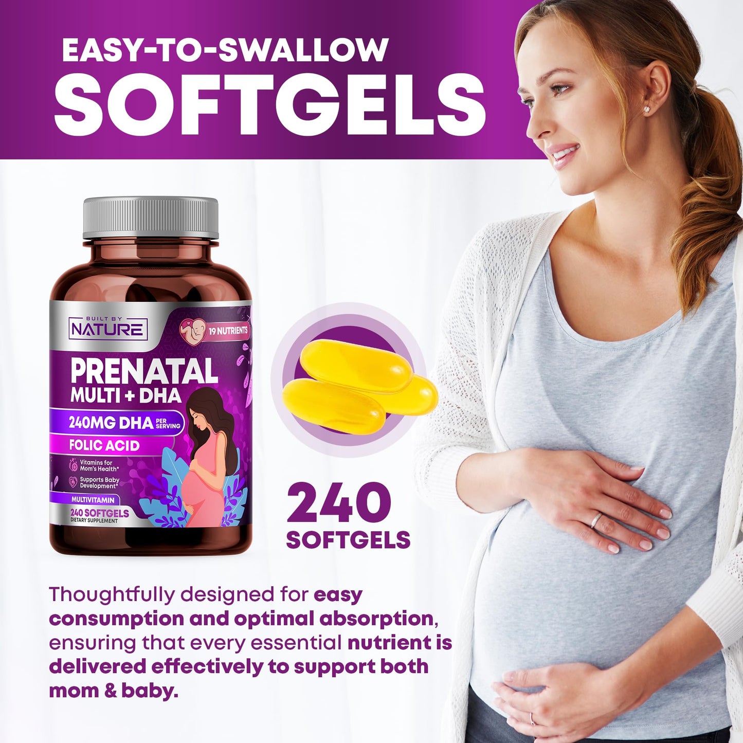 Built by Nature Prenatal Vitamins Softgels 240