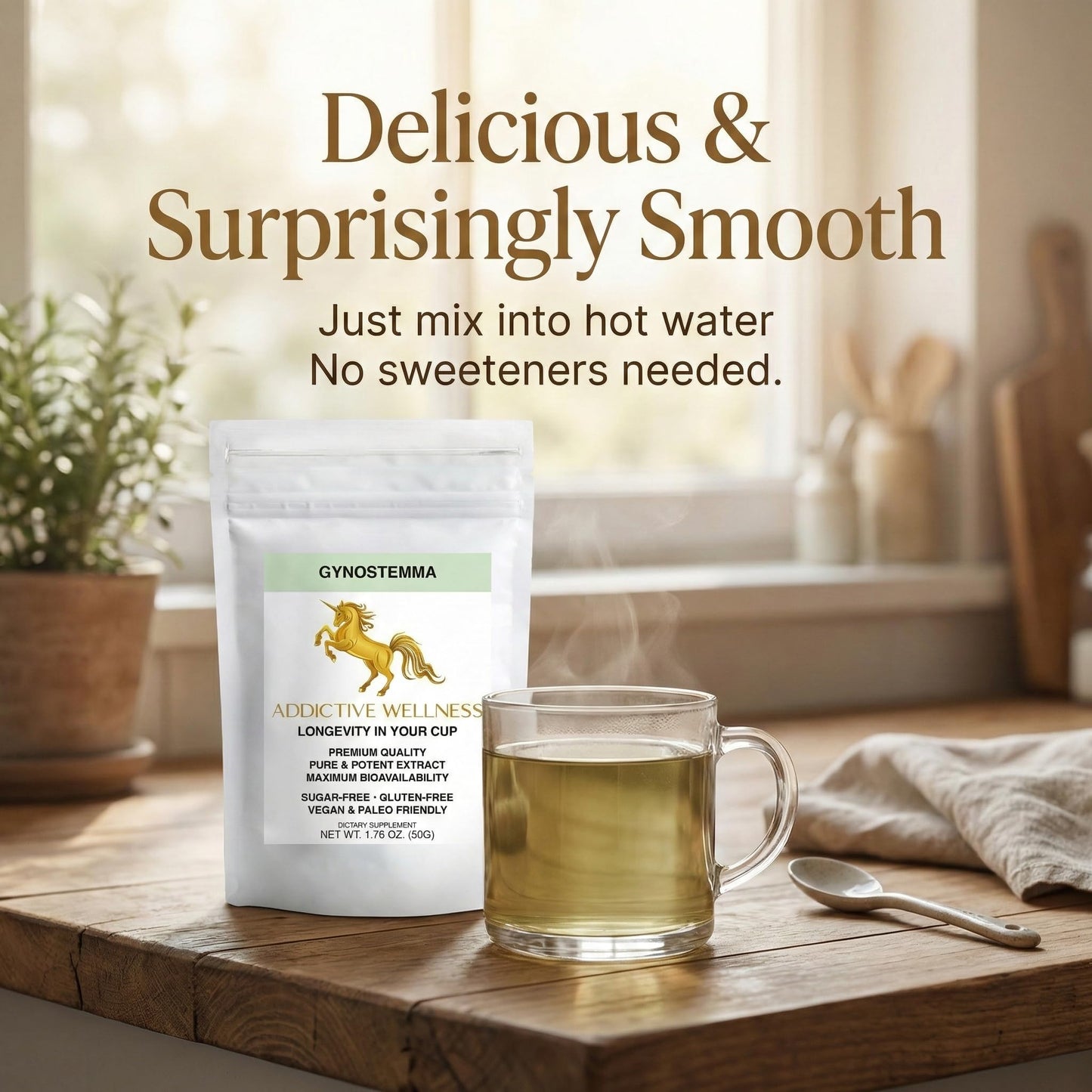 Addictive Wellness Gynostemma Leaf Extract Powder, 1.76 Ounce