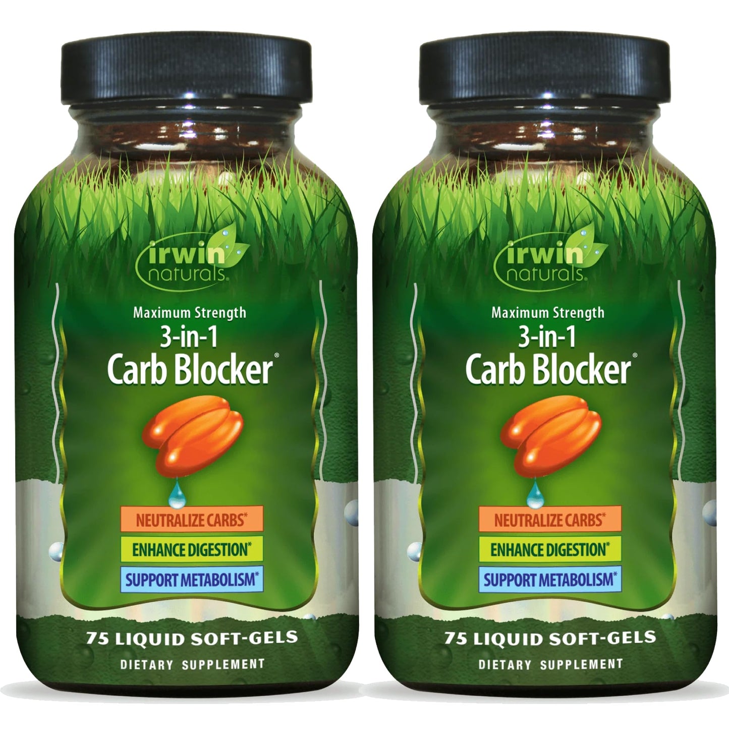 Irwin Naturals Maximum Strength 3-in-1 Carb Blocker Softgels 150