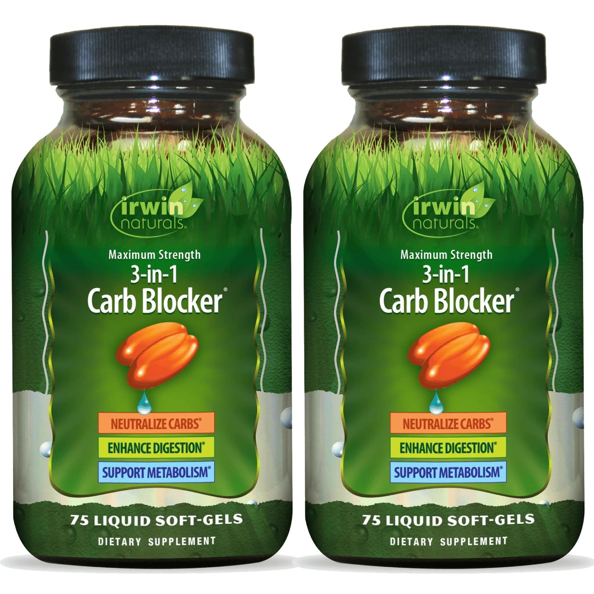 Irwin Naturals Maximum Strength 3-in-1 Carb Blocker Softgels 150