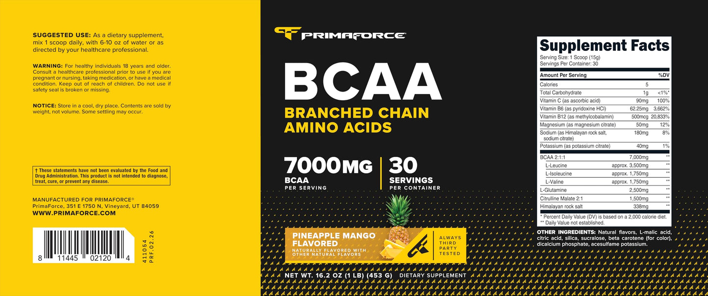 Primaforce BCAA 2:1:1 Pineapple Mango 16.3 Powder