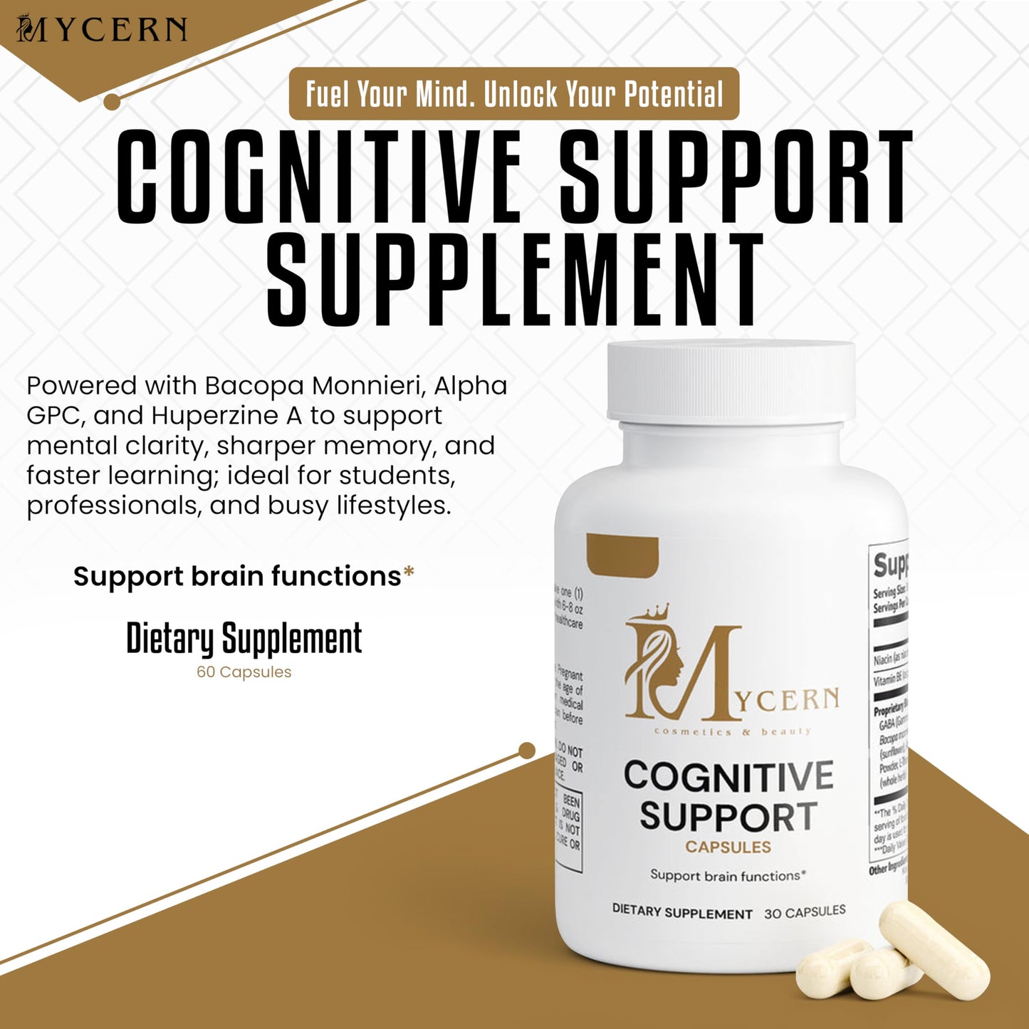 Mycern Cognitive Support Supplement Capsule 30 Count