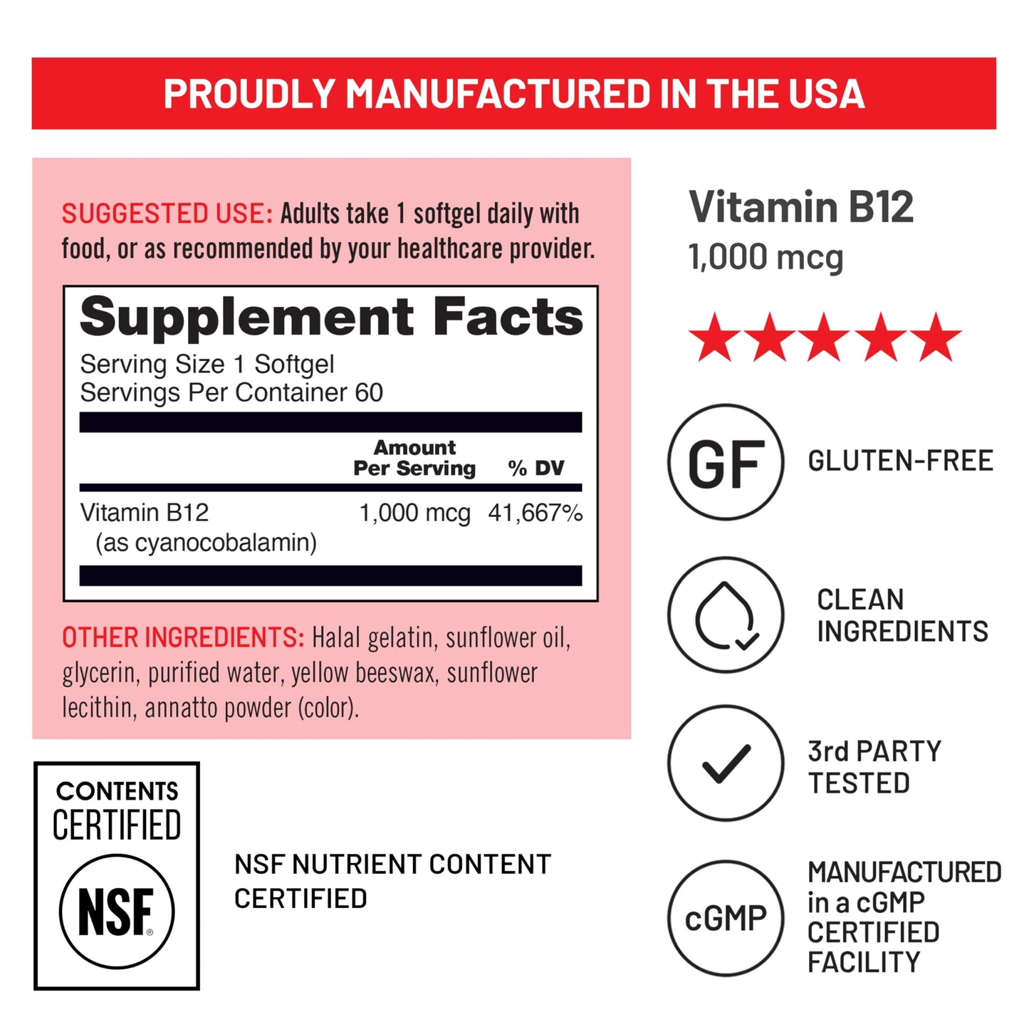NatureWise Vitamin B12 1000 mcg Softgels 60 Count