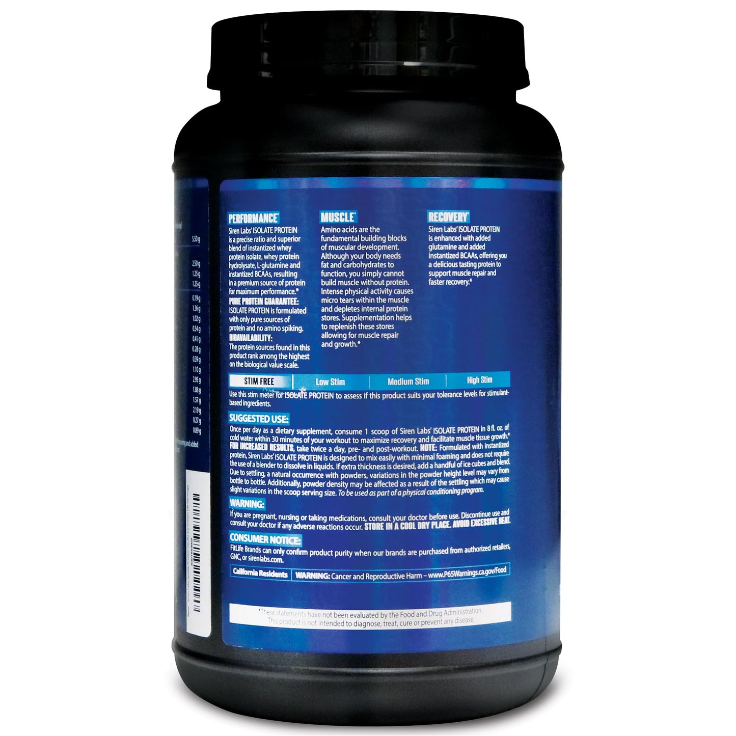 SIRENLABS Isolate Premium Whey Protein Powder Vanilla Ice Cream, 32 Servings