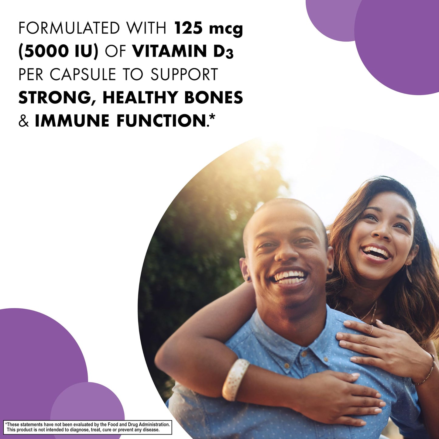 BlueBonnet Vitamin D3 5000 IU Capsule, 60 Count