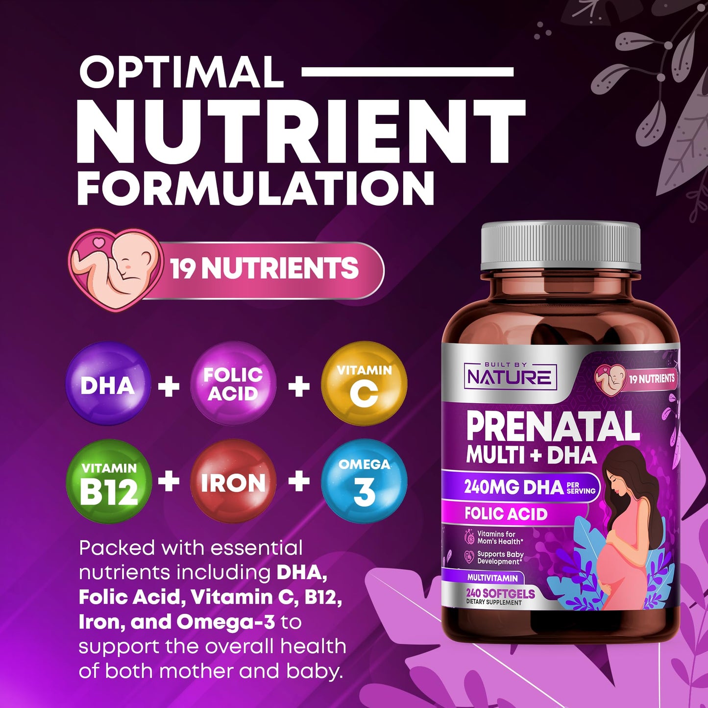Built by Nature Prenatal Vitamins Softgels 240