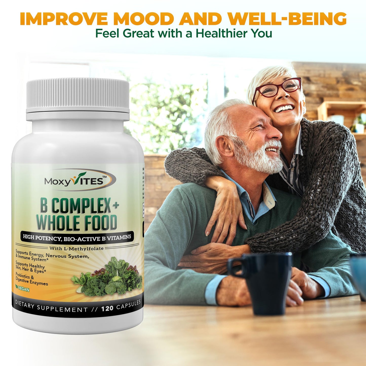 MoxyVites B-Complex Capsule, 120 Count Liposomal Vitamin C & Quercetin for Energy Support