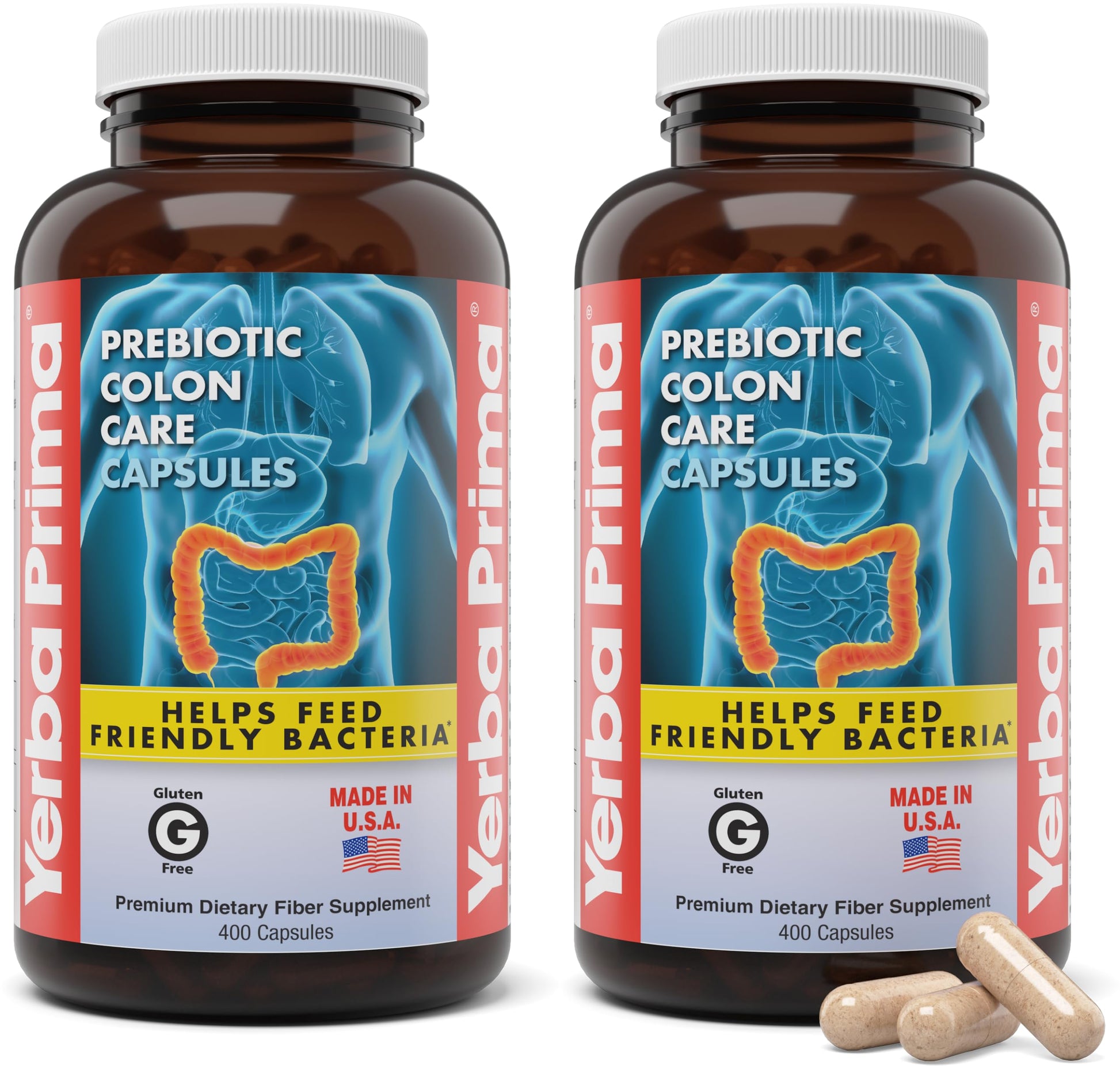 Yerba Prima Prebiotic Colon Care Capsules, 800 Capsules