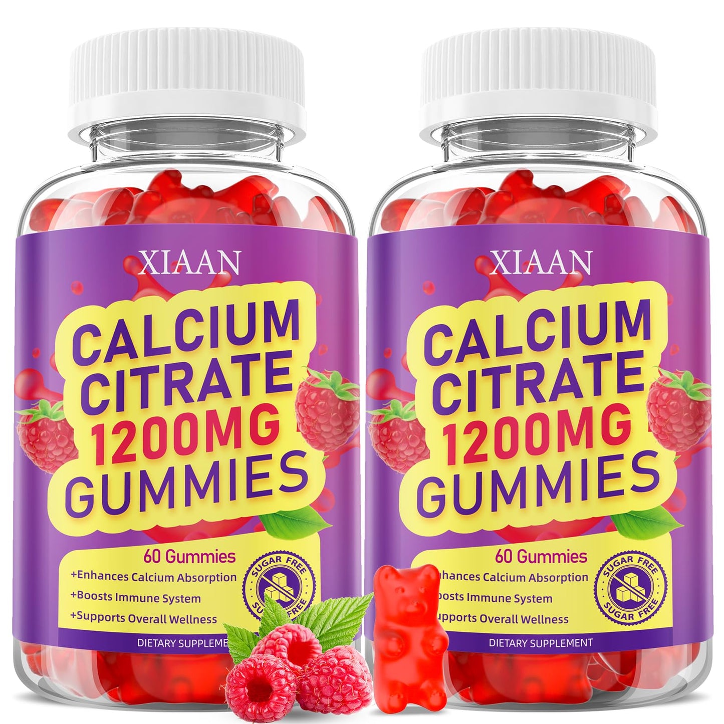 XIAAN Calcium Citrate Gummies 1200mg Gummy 120 Count