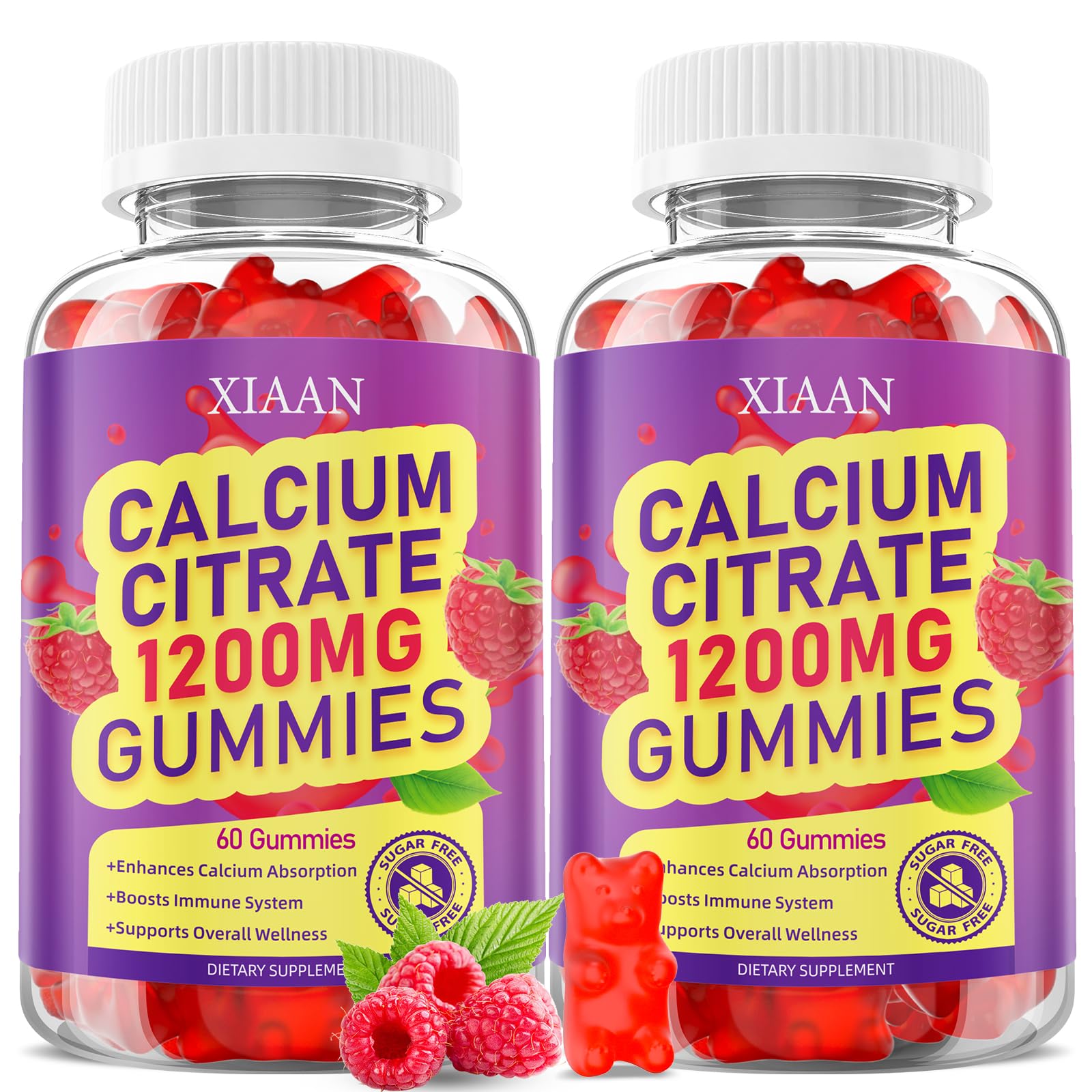 XIAAN Calcium Citrate Gummies 1200mg Gummy 120 Count