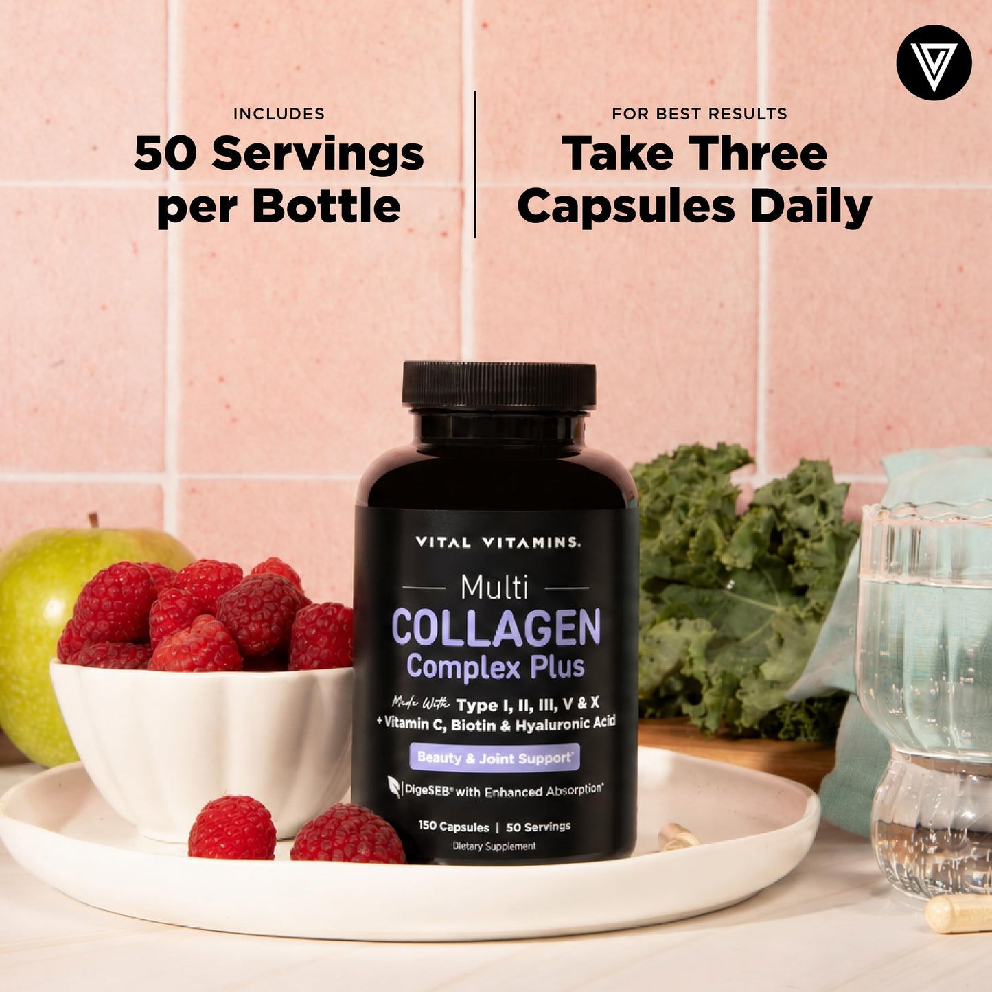 Vital Vitamins Multi Collagen Complex Plus Capsules, 150 Capsules