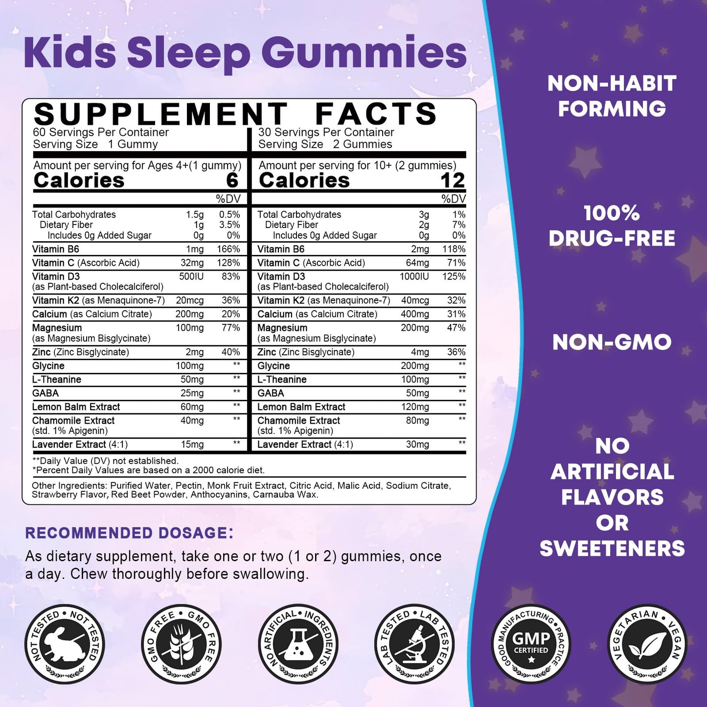 GORNVB Kids Sleep Gummies Gummy, 120 Gummies