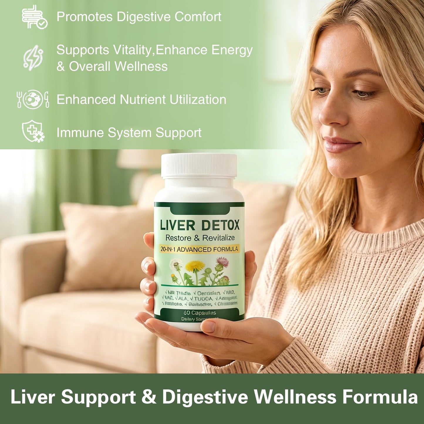 SERSANVE Liver Support Capsules, 60 Capsules