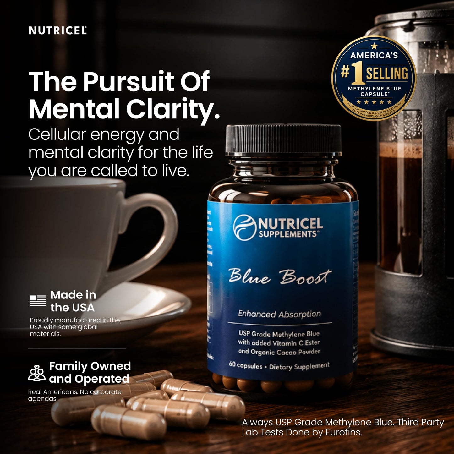 Nutricel Supplements Methylene Blue 12mg Capsules 60 Count