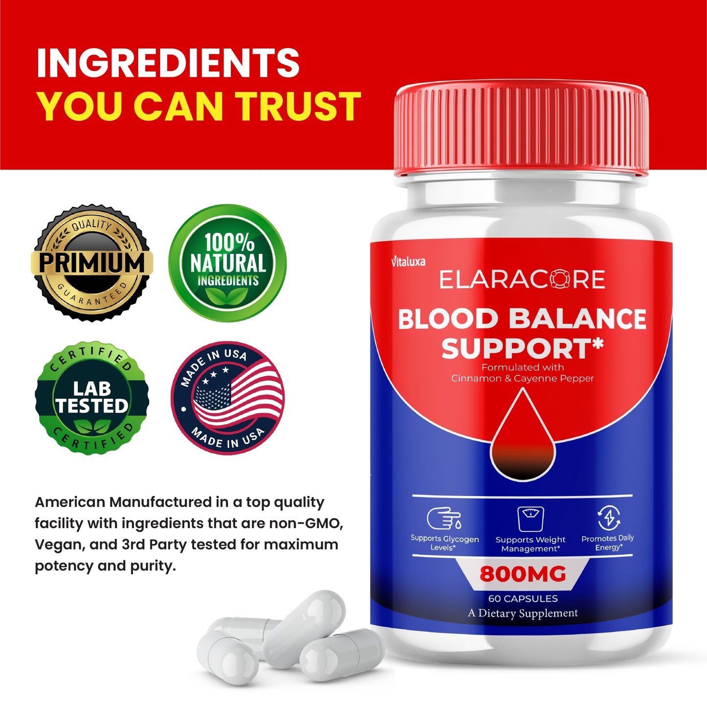 Vitaluxa Elaracore Blood Capsules 120 Capsules