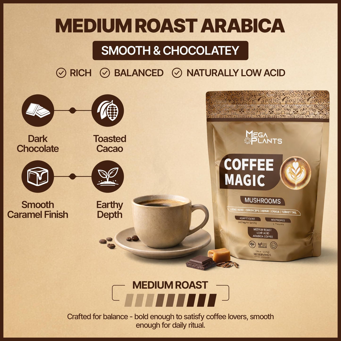 MEGAPLANTS Mushroom Coffee Magic Powder 7.94 oz
