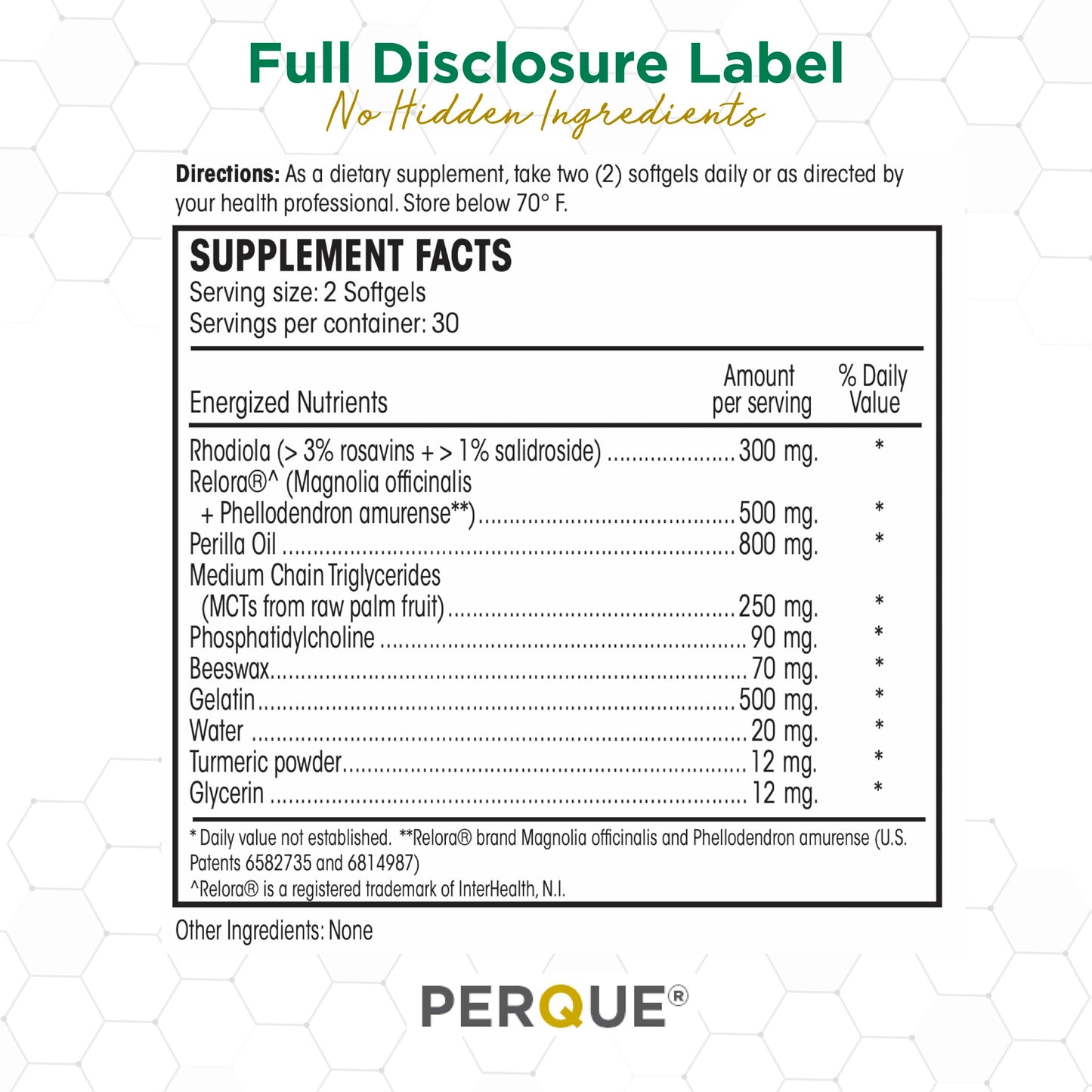 PERQUE Adreno Distress Guard Softgels 60
