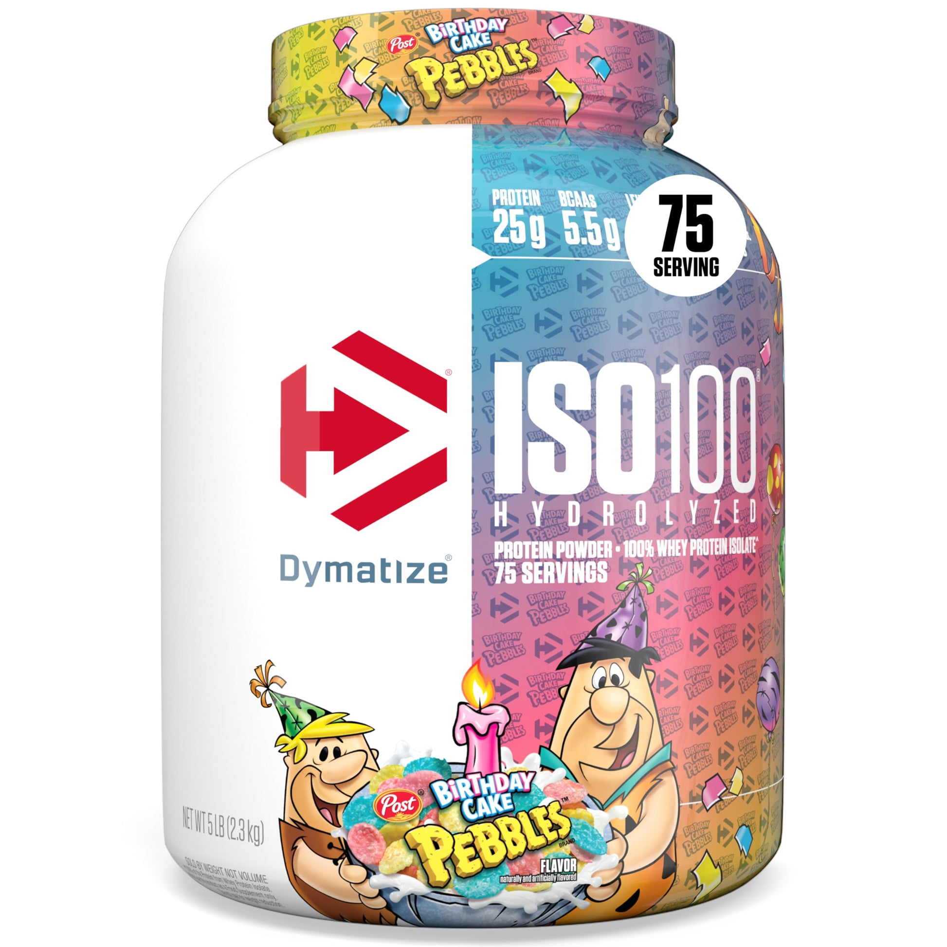Dymatize ISO100 Whey Protein Isolate Powder, Birthday Cake, 80 Servings