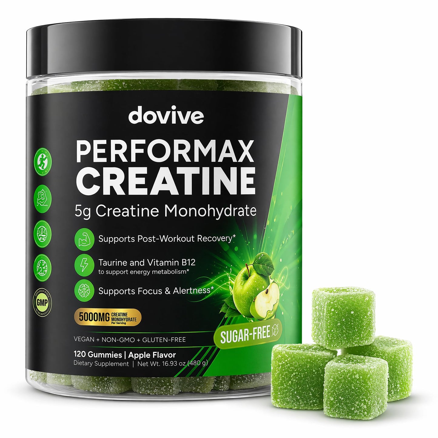 DOVIVE Creatine Monohydrate Gummies 120 Count