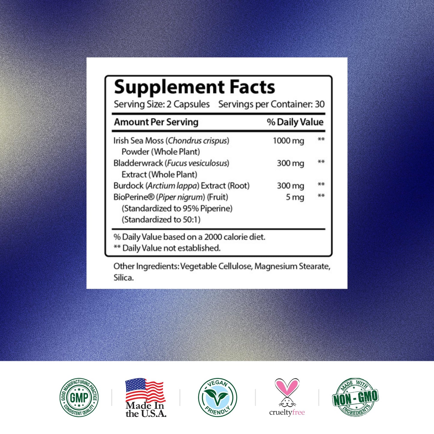 Research Verified Irish Sea Moss with Bladderwrack, Burdock, BioPerine - Rich in Prebiotics - Boost Immunity, Aid Digestion, 360 Capsules
