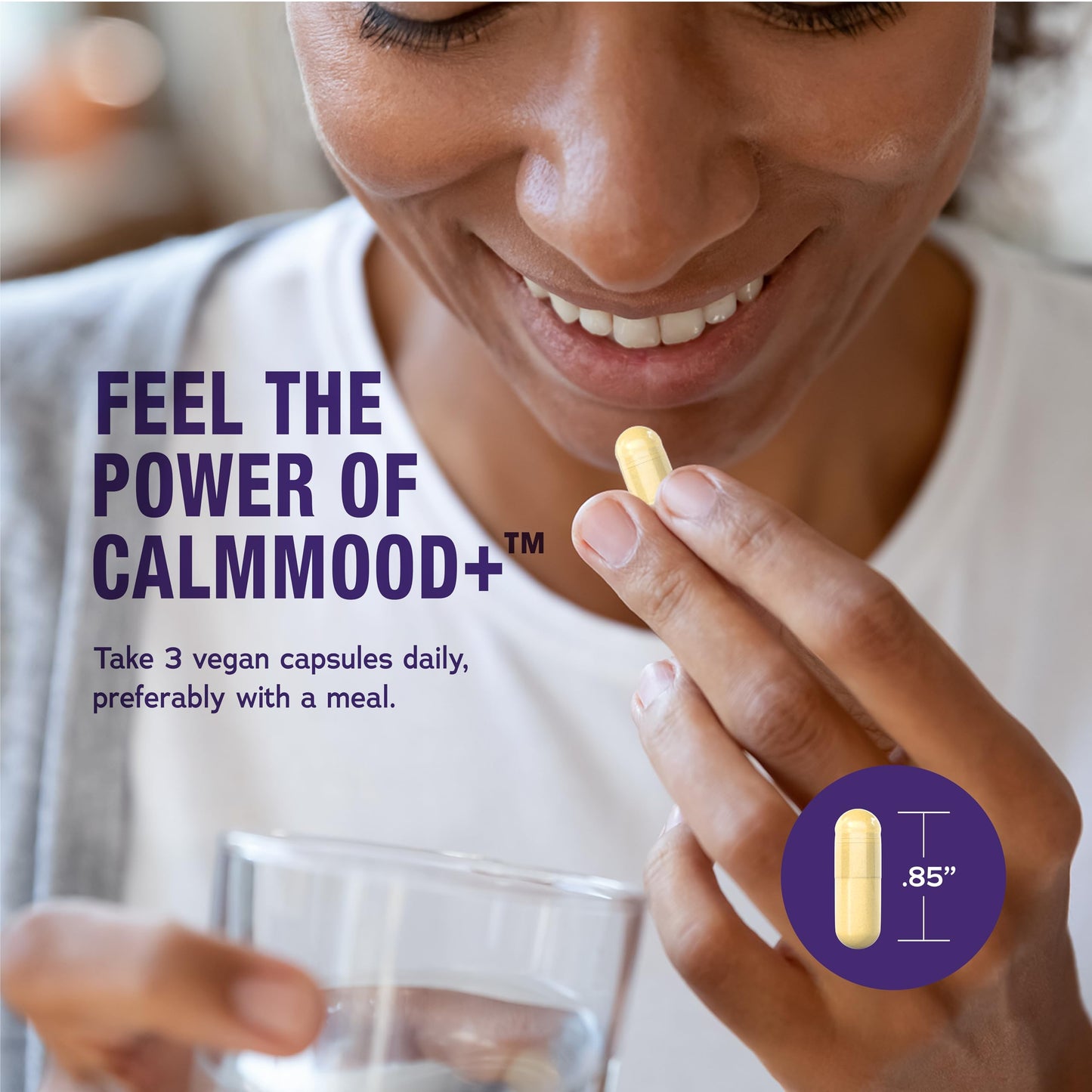 Natural Vitality Calm Mood Happy Saffron Magnesium Glycinate Gummy 50 Count