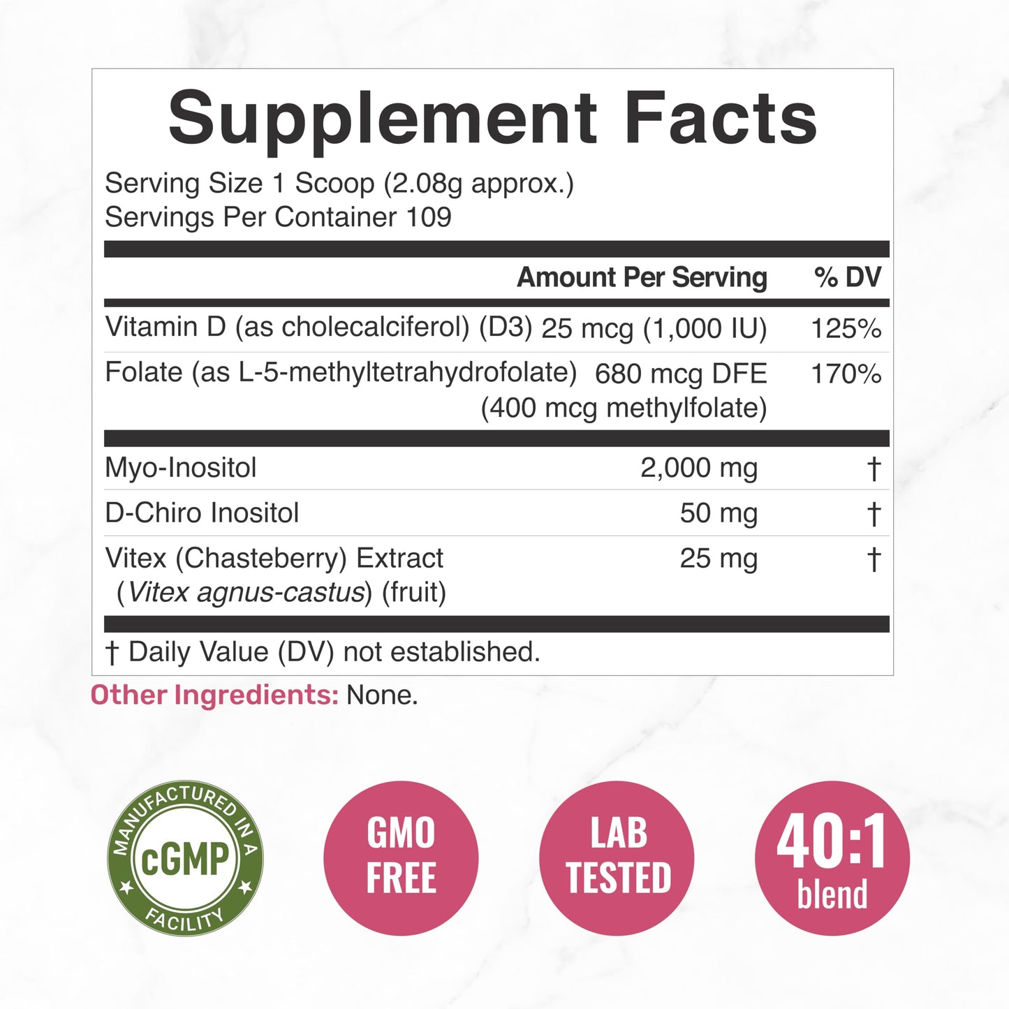 DEAL SUPPLEMENT Myo-Inositol & D-Chiro Inositol Supplement Powder 8 oz