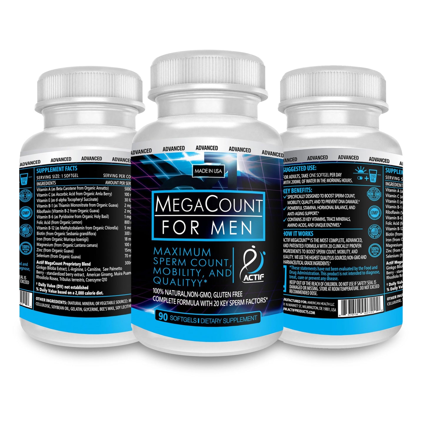 ACTIF MegaCount for Men Softgel 90 Count