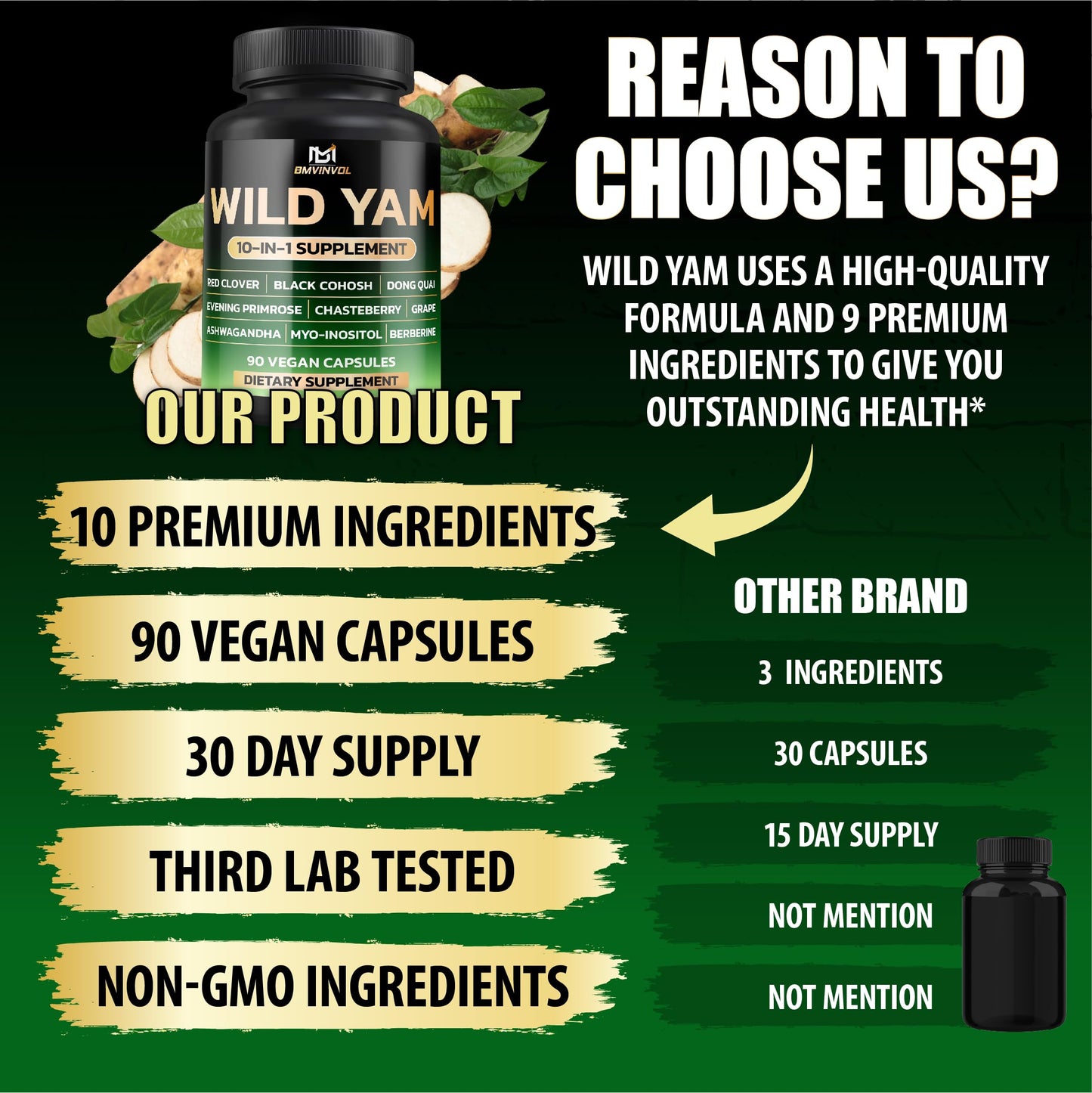 BMVINVOL Wild Yam Supplement Capsule, 90 Capsules