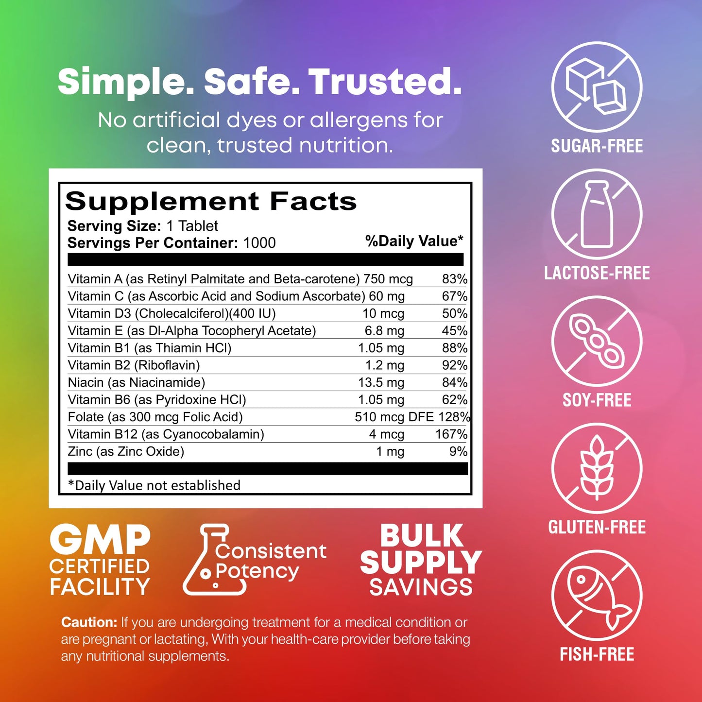 NutraBulk Kids Multivitamin Tablet 1000 Count