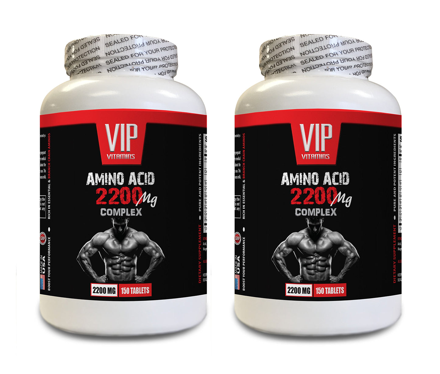 VIP Supplements Amino Acid 2200 MG Complex with Arginine, Lysine and Proline, Amino Energy Pre Workout, 300 Tablets