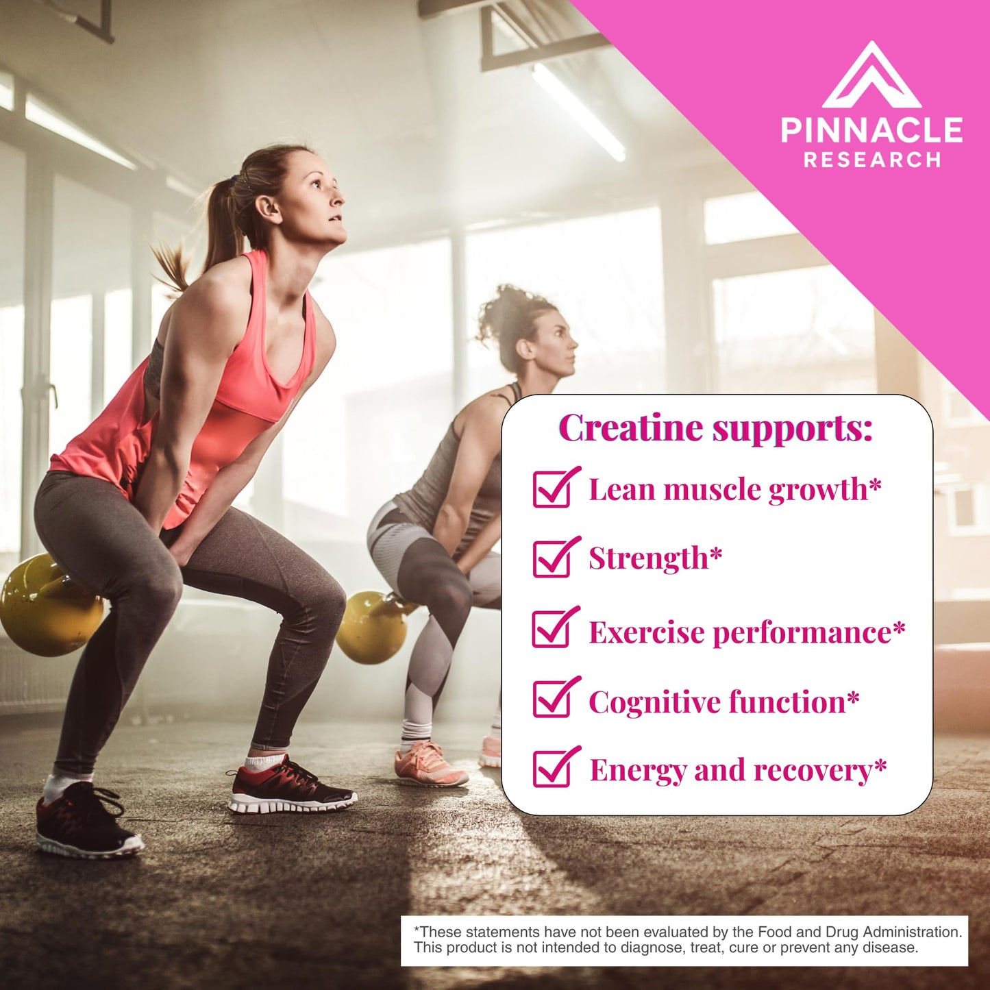 Pinnacle Research Creatine for Women + Collagen 5g Each Powder 13.8