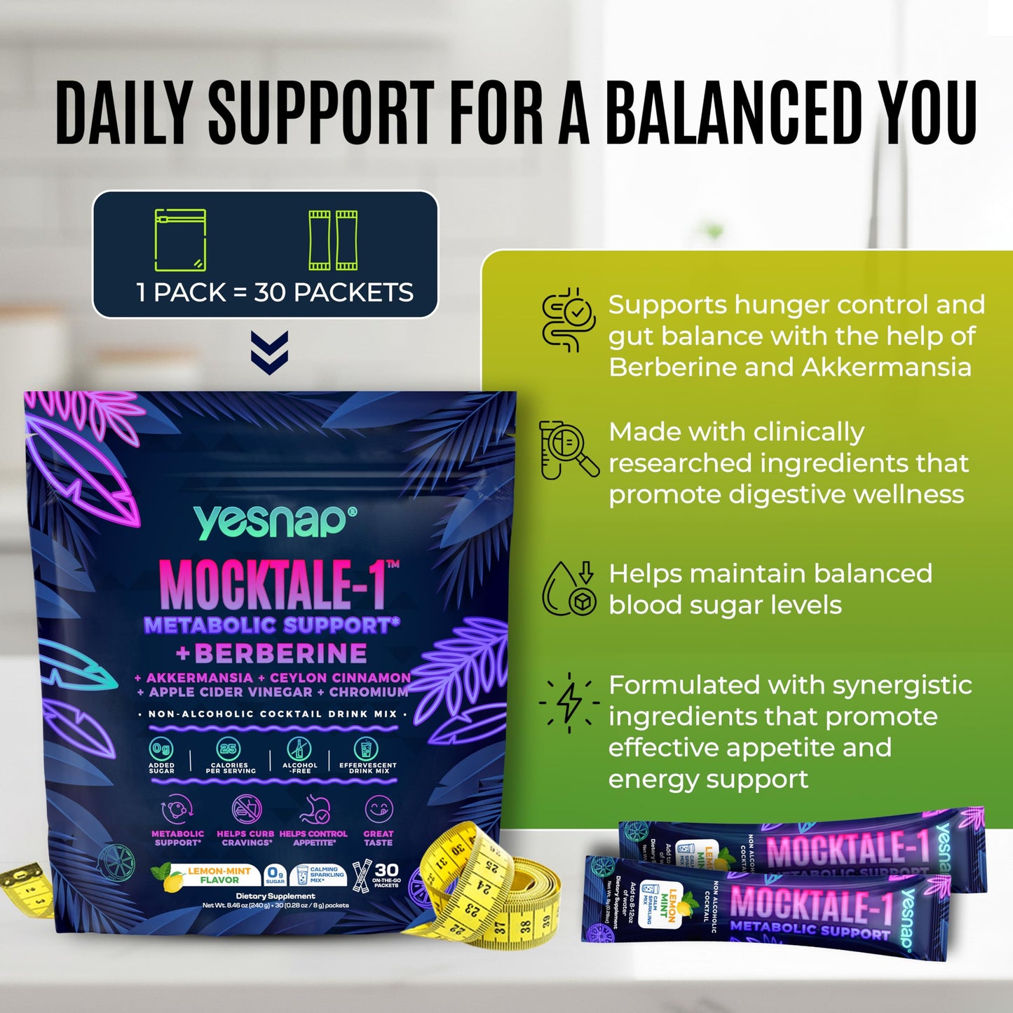 Yesnap MOCKTALE-1 GLP-1 Supplement Powder 10.58 oz