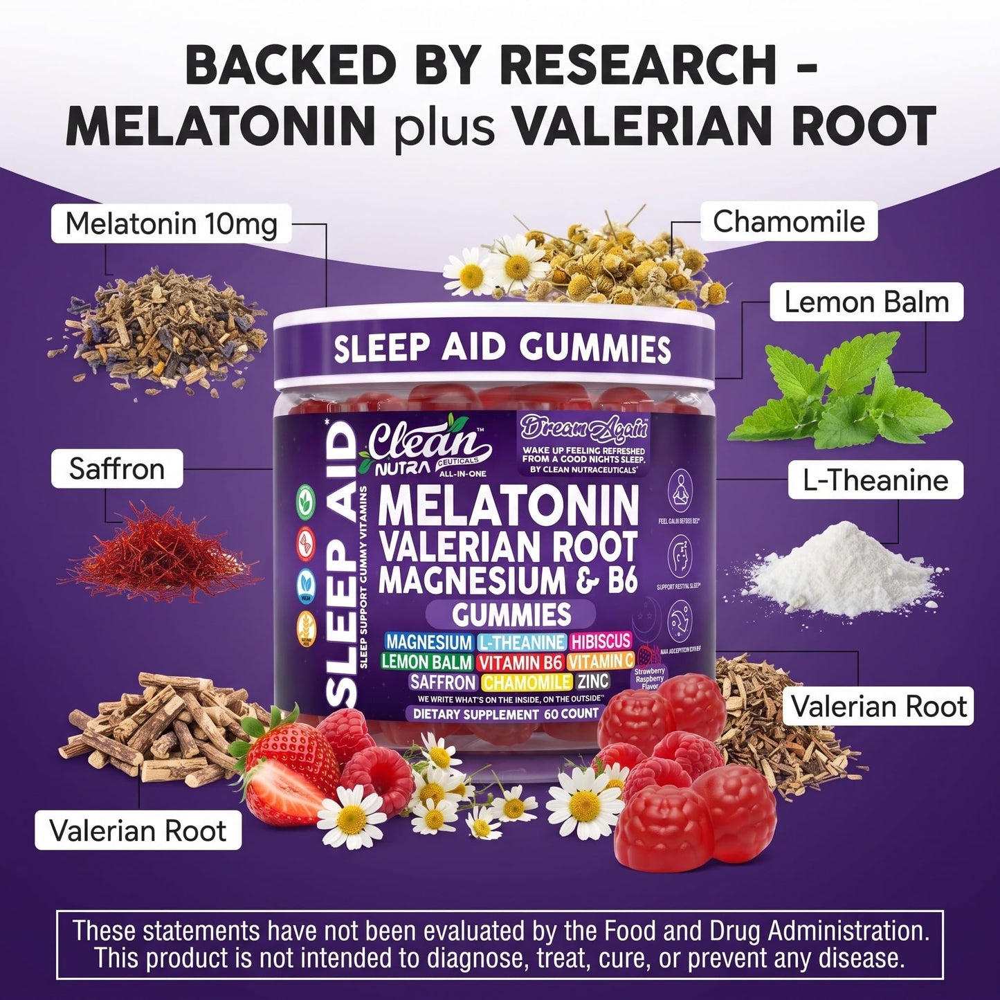 Clean Nutraceuticals Melatonin Gummies 10mg, 60 Gummies