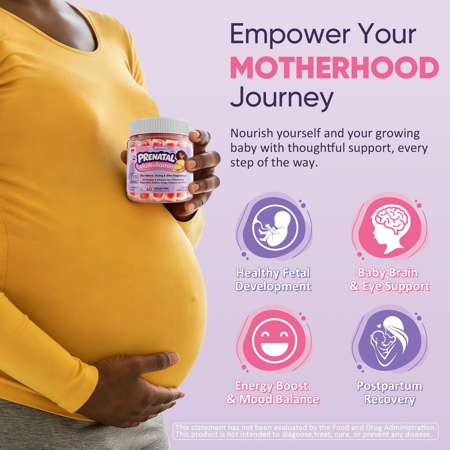 LILICARE Prenatal Multivitamin Gummies, 60 Count