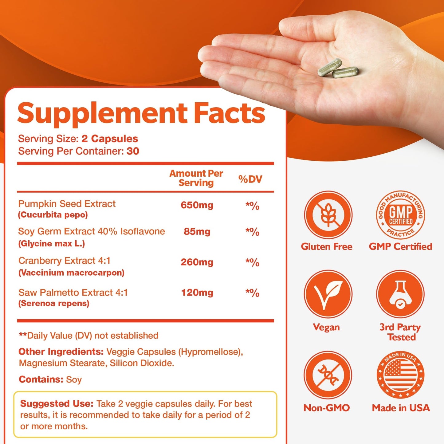 Happee Bladder Control Supplement for Women & Men Capsule, 60 Count