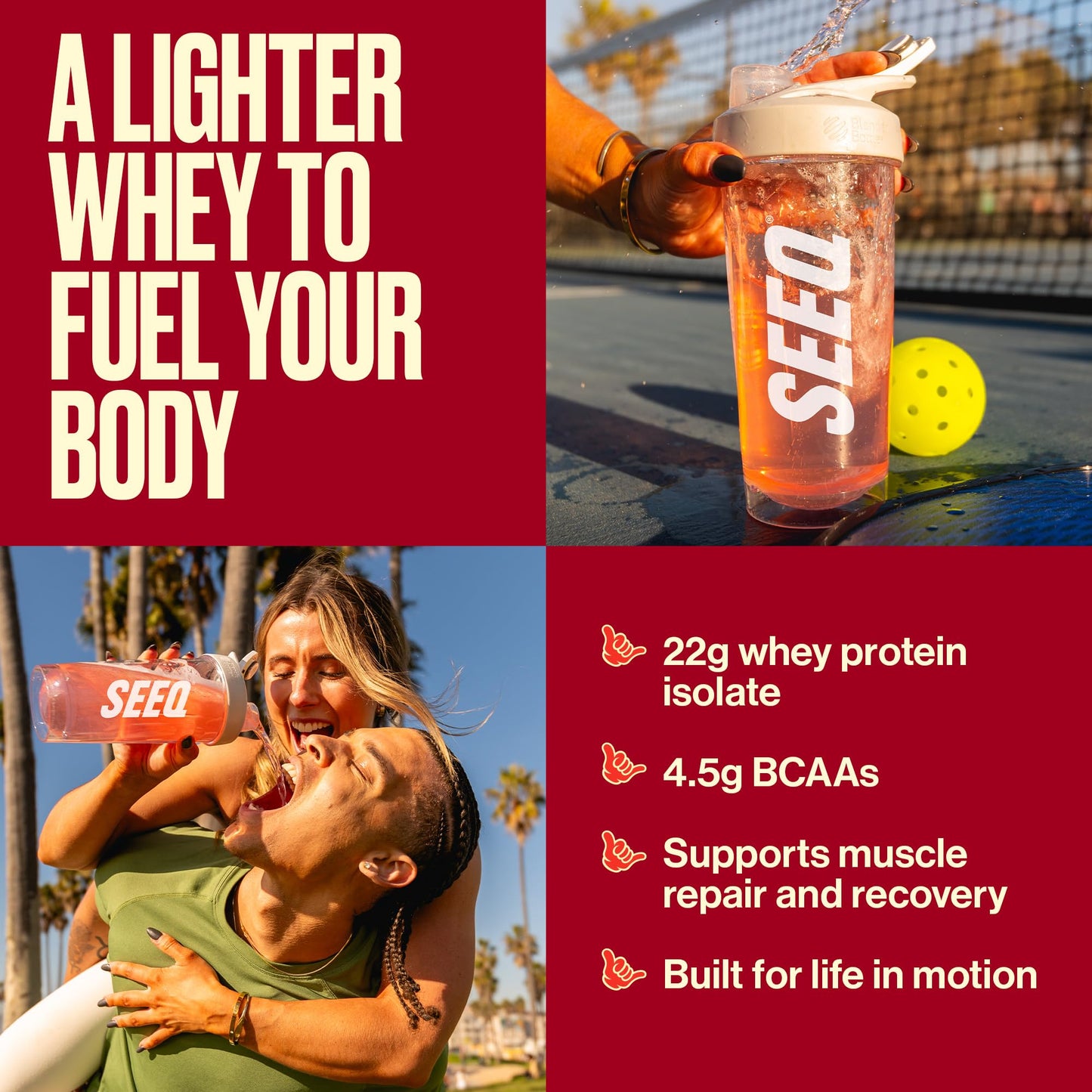 SEEQ Clear Protein Powder Strawberry Lemonade, 34.56 oz (2.16 lb)