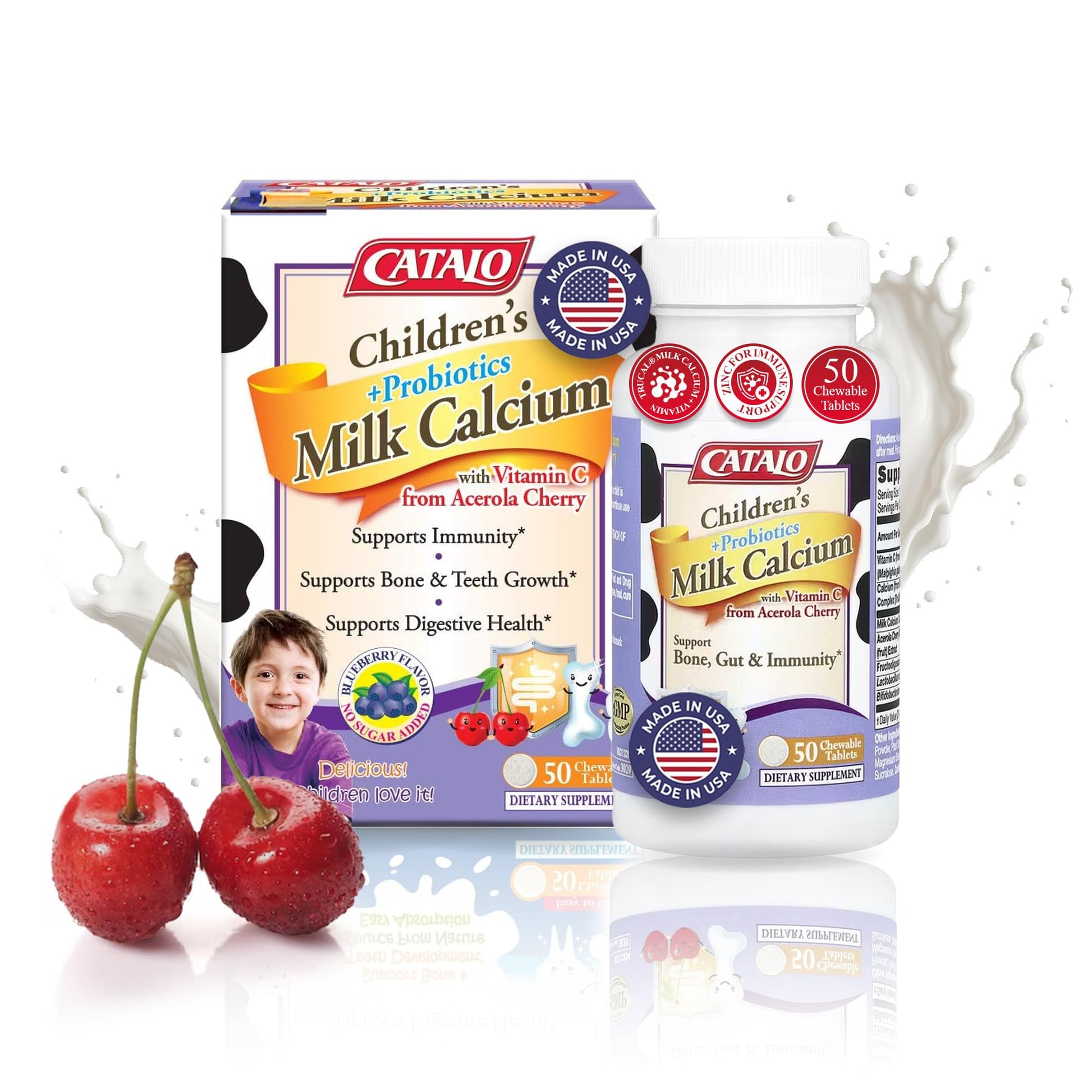 CATALO Toddler Formula Milk Calcium Chewable Tablets, 50 Count