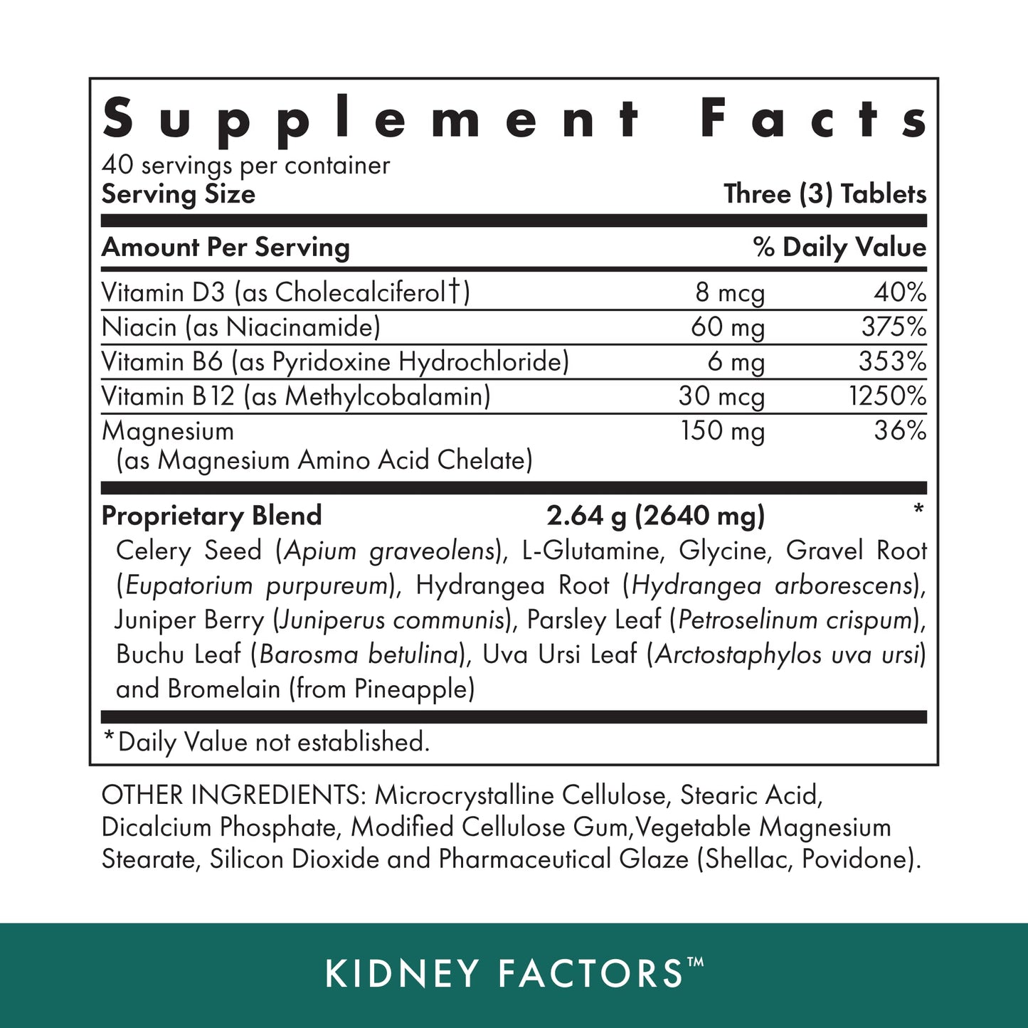 Michael's Health Naturopathic Programs Kidney Factors 120 Tablets
