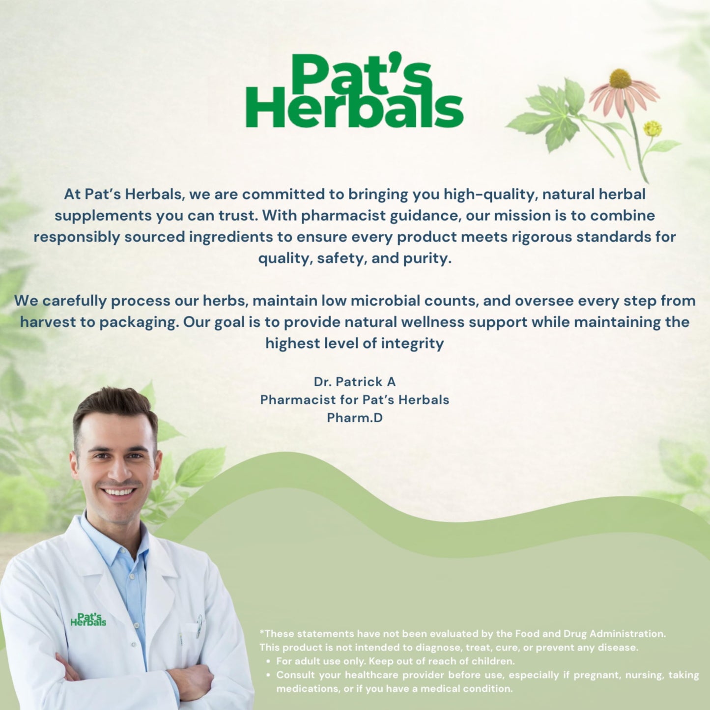 Pat's Herbals Echinacea Goldenseal Capsules 90 Count